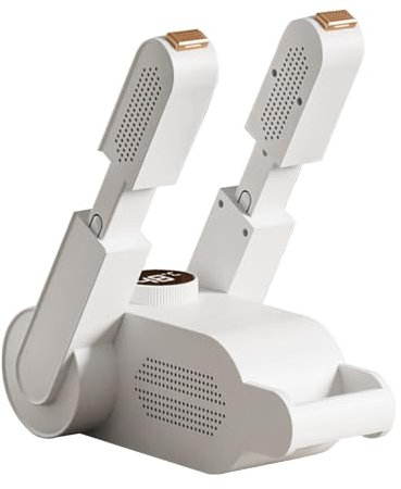 Electric Shoe Dryer - Shoe Warmer Quick Drying Foot Dryer, Electric Odor Remover | Shoe Dryer With Timer And 360 Degree Heating For Gloves, Short Boots, Work Boots (6.3x9.84x3.15 Inches) (White)