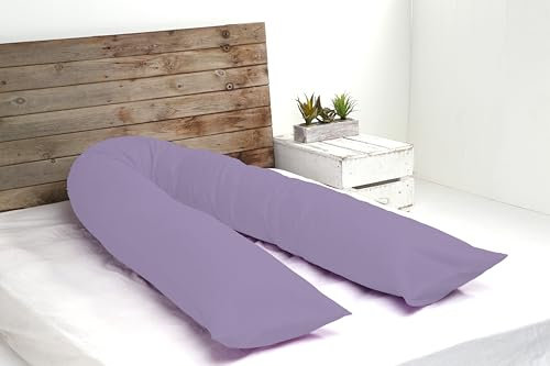 HEIMTEX U-förmiges Schwangerschaftskissen mit Bezug, 12ft atmungsaktives Mikrofaser-Ganzkörperkissen für Schwangere, Unterstützung für Rücken und Bauch (Silber)