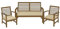 CASABELLAPIU Tris cojines de exterior, cojines desenfundables y lavables, medidas sillones 52 x 50 x 4,5 cm, medida sofá 110 x 52 x 4,5 cm. 100 % fabricado en Italia (cru)