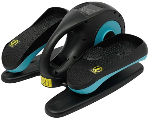 Ellipsentrainer, 5 Geschwindigkeiten Einstellbar Pedaltrainer, 60W Elliptical Trainer mit LCD Anzeige, Pedaltrainer für Home Office und Freizeit, Kann 5 kg Tragen, 45 * 39 * 25 cm (Blau)