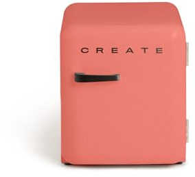 CREATE / RETRO FRIDGE 50 BLACK/Frigorífico terracota maneta negra / 85W. minibar. un estante. diseño retro. 50 cm. dos repisas. capacidad de 48L. bajo consumo. 50x44x49.8 cm