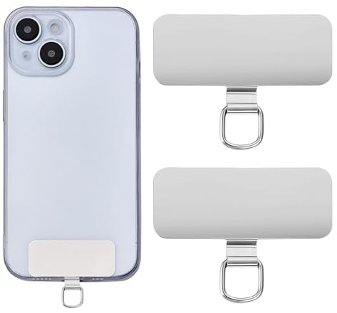 NATOSU 2 Stück Handyanhänger Edelstahl Handykette Halter Lanyard Adapter Pads Handyband Handygurt Universal Handykette für die meisten Smartphones