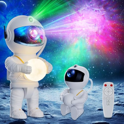 Feliigo Astronaut Galaxy Projector, LED Star Light with Nebula, 8 Modes, 360° Rotation, Remote Control, Night Light for Bedroom, Gifts for Kids & Adults