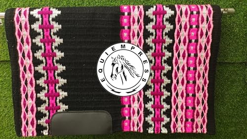 EQUIEMPRESS Sattelunterlage Western Show/Westernsatteldecke aus Neuseelandwolle, Top Wool Pad Sensor Flex (Anpassung möglich) A-911 (34 x 42)