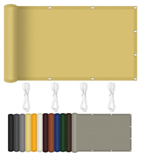Vela Ombreggiante, Tenda da Sole 270 x 270 cm Protezione Raggi Uv, Robusto e Stabile Telo Tenda da Sole con Kit di Fissaggio per Esterno, Giardino,Terrazzo, Balcone, Patio, Color Crema