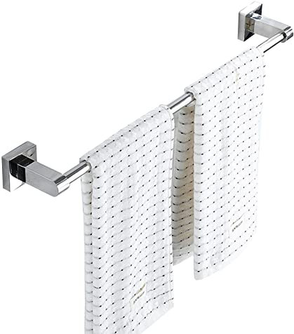Handtuchhalter aus Edelstahl, einzelne Handtuchstange, Handtuchhalter zur Wandmontage, quadratische, glatte Handtuchstange, Befestigung mit Handtuchhalterschrauben, 40 cm – 100 cm (Größe: 100 cm)