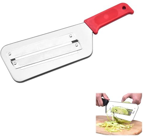 Taglierina Julienne a doppia lama in acciaio inossidabile, Affetta verdure manuale, Tagliaverdure multifunzione a doppio strato per uso in cucina