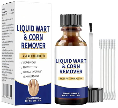 Flüssiger Warzenentferner 30ml - Wirksam gegen gewöhnliche Warzen, flache Warzen, Hühneraugen, Schwielen, Ideal für Hände, Füße & Intimbereich