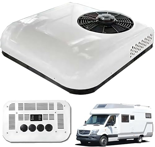 Zanefoo Aire Acondicionado para Caravana - 12V/24V de Techo para Monovolúmenes, Camionetas, Autocaravanas, Camiones, Vehículos Agrícolas, Excavadoras(White24v)