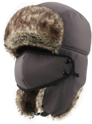 Zylioo XXL Winter Trappermütze Für Großen Kopf,Wintermütze mit Ohrenklappen Größe 60-65cm Russenmütze für Snowboarden Skaten Outdoor