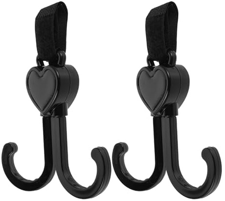 ibasenice 2pezzi Ganci per Passeggino Ganci per Carrozzina per Carrelli della Spesa Clip per Appendere Borse Shopper e Oggetti Essenziali Durante le Passeggiate Spostamenti
