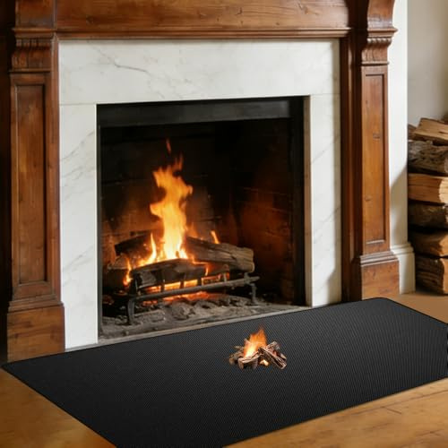 Alfombra ignífuga para chimenea, 152 x 100 cm, protector de chispas para chimenea, alfombrilla ignífuga, alfombra para estufa, alfombras de barbacoa, para barbacoa, patio, alfombrilla protectora para