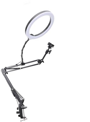 Semme Anneau Lumineux Aérien Réglable avec Téléphone, éclairage Annulaire de Bureau pour beauté, Maquillage, Nail Art, Diffusion en Direct