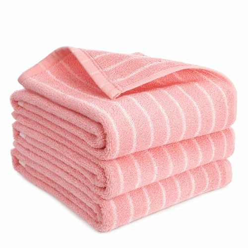 saerryor 3 Pack Hand Towels Cotton Soft Absorbent Towels 14” x 29” Pink
