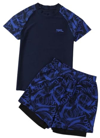 Générique Combinaison Anti UV Garcon - Maillot de Bain Une pièce imprimé léopard avec Jupe pour Enfant vêtement de Natation Confortable pour Filles de 2 à 12 Ans