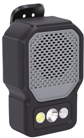 Garsent Haut-Parleur Bluetooth Portable, Petits Haut-parleurs Portables à Clipser pour la Musique Mains Libres avec 3 Niveaux de luminosité, Lampe de Poche, Projecteur, Lumière Rouge pour (Gray)