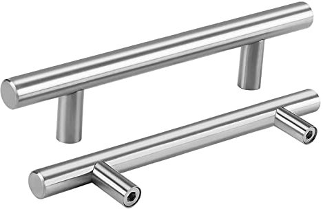 LONTAN 10 Stück Möbelgriffe Edelstahl, 96mm lochabstand Griffe für Küchenschränke, Modern Schrankgriffe Edelstahl, Küchengriffe, Türgriffe Küche Möbel Griffe