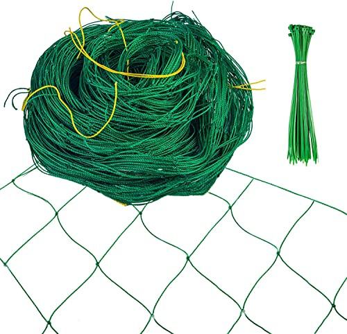 Hywean 5m x 1,8m Red de Enrejado Jardín con 50 Bridas Red de Escalada de Plantas de Nylon Malla de Soporte de Planta para Tomates Pepino Guisantes Hortalizas Frutas