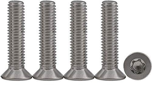 Drenky 25 pièces M6 x 30 Vis à tête fraisée Vis Torx en acier inoxydable 304 à Métaux Entraînement Standard entièrement filetées Pour l'équipement de machine et les meubles à la maison