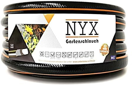 Gartenschlauch 3/4 NYX Premium 10 Jahre Garantie 4 lagig Wasserschlauch Bewässerungsschlauch schwarz/orange (50)
