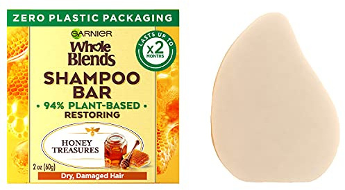Garnier Whole Blends Restoring Shampoo Bar for Dry, Damaged Hair, Honey Treasures, 2 Oz, 1 Count (Packaging May Vary)