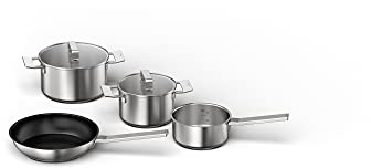 Siemens Kochgeschirr-Set 4-teilig HZ9SE040 | Induktionsgeeignet, Gaskochfelder, Topf 18 (unten) / 20 cm (oben), 5 l Fassungsvermögen, 2 l Fassungsvermögen