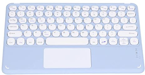 Tastiera Bluetooth Ultra Sottile con Touchpad, Set di Tasti Rotondi Carini Senza Fili Smart Touch Tasti Flessibili per Macchina da Scrivere, Dimensioni Standard per Computer Desktop PC Laptop(Viola)
