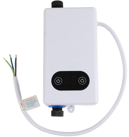 Pwshymi Mini Chauffe Eau électrique Instantané 220V 3400 W, Mini Chauffe-Eau Sans Réservoir avec Fonction Mémoire pour Maison, Cuisine