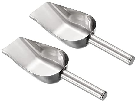 PATIKIL Glace Cuillère, 2 Paquet Inox Acier 9.1x2.4 Petit Glace Tissuant Utilité Pelle pour Cuisine Tige Fête, Argent