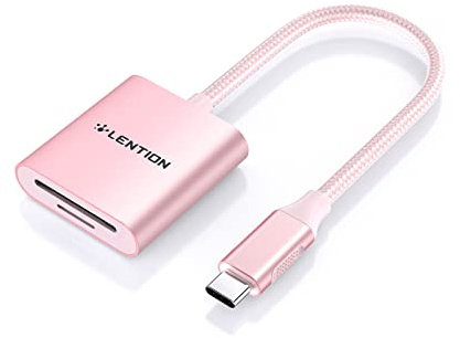 LENTION SD Kartenleser USB C auf SD und Mirco SD, Typ-C Kartenlesegerät für SD&TF UHS-I-Karte Kompatibel mit 2023-2018 MacBook Pro/Air 13/15/16, Mac Air/iPad Pro/Surface/iPhone 15/ Thunderbolt 3/4