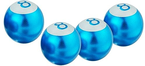4pcs Billiard Shaped Car Tire Air Caps Cover, 8 Ball Car Tire Valve Stem Cover, Metal Car Wheel Tire Valve Caps Universal Car Tire Stem Covers Aluminum Alloy Wheel Decorative Accessories (Light blue)