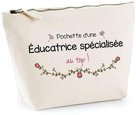 Planetee Trousse Éducatrice spécialisée au Top - Idée Cadeau Collègue Travail Retraite Sac Maquillage Toilette