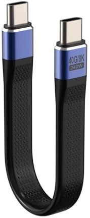 Gbformat Cavo USB C to USB C 240W USB4.0 Compatibile con Thunderbolt 3/4 USB C 40 Gbps Corto Cavo da 13cm Cavo dati per Smartphone, Power bank