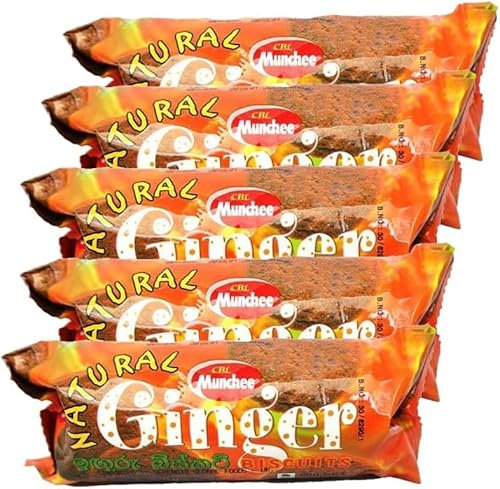 Munchee Ginger biscuits, Authentic taste, Tasty and Healthy, Highly Nutritive, Sri Lankan Origin, 80g (GINGER, PACK OF 5)