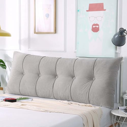 Komfortables Lesekissen 80/140/150/120/180cm Bett Kopfteil Kissen weiches mit Reißverschlussbezug Leinen Sofakissen Abnehmbarem Waschbar Lendenkissen Wandkissen für Kopfteil Sofa Tatami ( Color : #3 ,