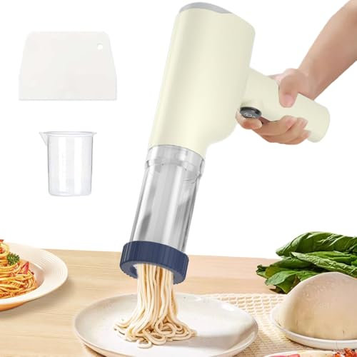 Maquina Pasta Fresca de Mano, 1500 mAh Maquina para Hacer Pasta Electrica con 8 Accesorios, Maquina de Pasta Inalámbrica, Portátil Maquina de Hacer Pasta Casera, Recargablepasta Maker