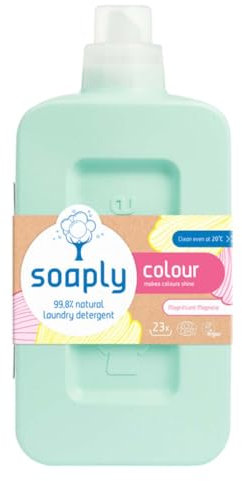 Soaply - Liquid Laundry Detergent, Colour - Magnificent Magnolia Scent - 99.8% Natural Ingredients, Makes Colours Shine even at 20°c - Made with Natural Soap - 1000ml