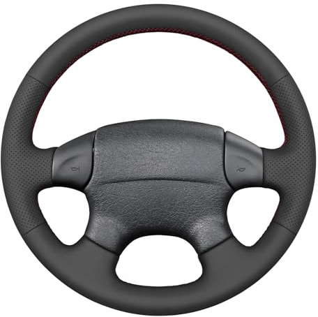 MEWANT Passgenauer Lenkradbezug zum Nähen für Golf Mk3 | Golf Mk3 1996 / rutschfeste Autolenkradabdeckung / Autozubehör PU-Leder Atmungsaktiv Für Beheizte Lenkräder Langlebig
