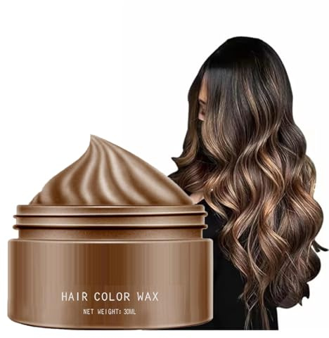Silbergraues Haarfarbe Wachs, Temporäre Haarfarbe Für Dunkles Haar, Sofort Frisur-Schaumcreme, Gefärbte Haarstyling-Tonerde In Asche Für Partys, Cosplay, Nachtclubs, Maskenbälle, Halloween(Braun)