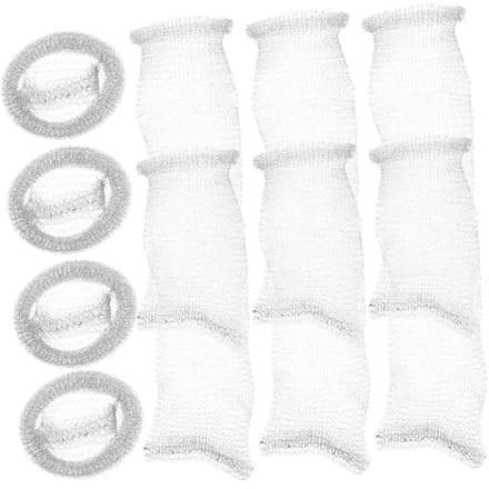 GLSTOY 50pcs Washing Machine Lint Traps Stainless Steel Hose Filter Silver Removes Impurities Easy Installation Laundry Drain Cleaner