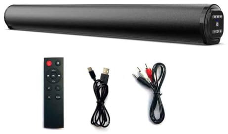 Muuoeou Barre de Son Bluetooth sans, Son Surround Stéréo Puissant, Caisson de Basses, Radio FM, Système Home Cinéma pour Téléviseur