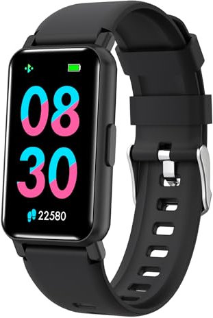 BRIBEJAT Orologio Smartwatch Donna Uomo, 1.47 HD Smart Band Active, 123+ Sportivo Fitness Tracker con Contapassi, Impermeabile IP68 Orologio Sportivo per Android iOS, Nero