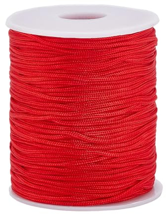 PH PandaHall 91 m röd nylonsträng 1,5 mm pärltråd armband strängar nylon persiennsnören flätad lyftskärm sladd vindspel ersättningssträng för armband göra fönster hantverk reparation