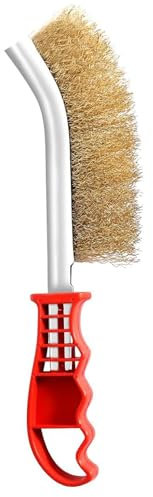 Abonana 5 pcs Brosse Métallique avec Poignée Courbée, Brosse Metallique a Main, Brosse Métallique Fil Acier Laitonné pour Nettoyer Rouille Graisse Peinture et Poussière