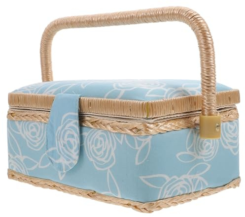 DOITOOL Nähkorb Nähkästchen mit Praktischem Design Aufbewahrungsbox für Nähutensilien für Wohnzimmer Schlafzimmer und Büro Schützt Ihre Nähwerkzeuge und Erfüllt alle Täglichen