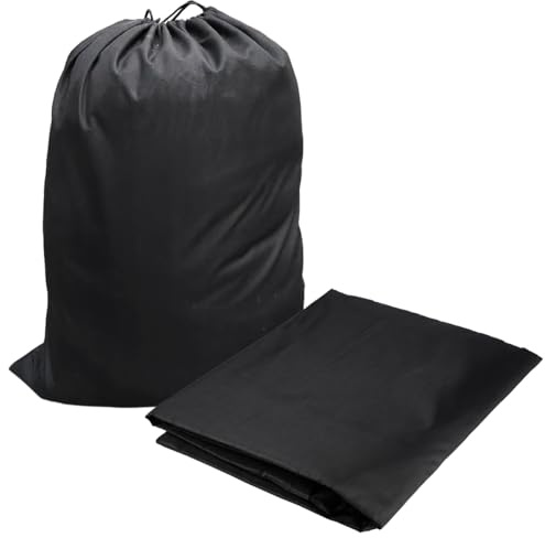 2 Pezzi 60 x 90 cm Sacco Portabiancheria Sporca, 120L Sacco per Biancheria Grande, Sacchetto per Lavanderia Pieghevole, Laundry Bag Travel con Coulisse, Nero Sacchetto per Panni Sporchi Impermeabile