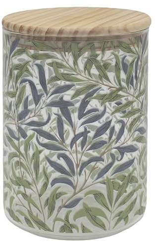 The Leonardo Collection Willow Bough Glass Food Storage Canister | Airtight Closure, Decorative Finish, Kitchen Organizer, Reusable Design, Counter Display, Long Lasting Quality