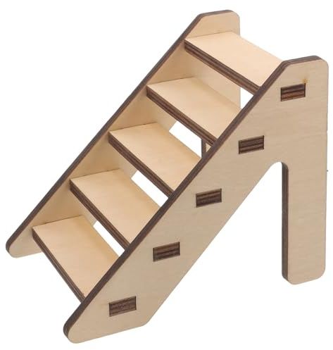 TOYANDONA Escalera para Nido de Hámster de Madera Segura y Superficie Lisa, Juguete para Jaula Adecuado para Chinchillas y Pequeños Roedores