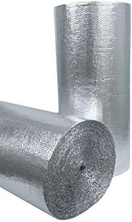 AES US Energy Products 400sqft XTEMP 48 x100' Foil Insulation Double Bubble Reflective Insulation Solid Vapor Barrier 1/4 Thick Residential Commercial