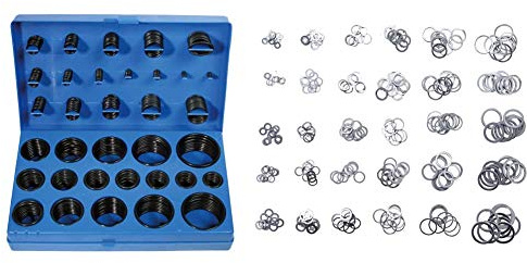 BGS O-Ring-Sortiment | 419-tlg. | Ø 3-50 mm | säure-, benzin-, hitze und ölbeständig + Dichtring-Sortiment | 300-tlg. | Aluminium | inkl. Sortimentskasten | Dichtringe | Unterlegscheiben